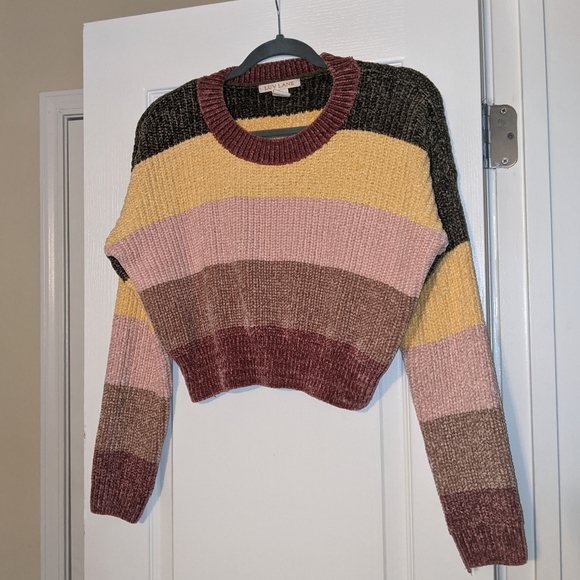 Marshalls Sweaters - Luv Lane striped knitted crop top sweater